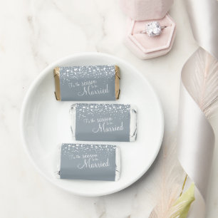 Grey white tis the season to be married hershey's miniatures