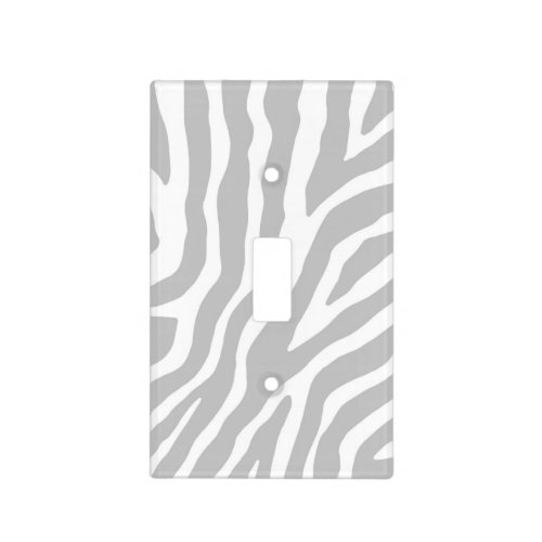 Grey White Zebra Pattern Light Switch Cover