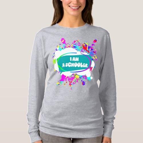 Grey with colors for student T_Shirt
