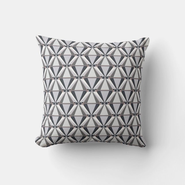 Grey with Pink Throw Pillow (Front)