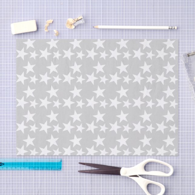 Grey with white stars tissue paper (Craft)