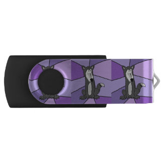 Grey Wolf Abstract USB Drive