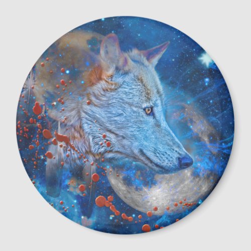 GREY WOLF  ALPHA WAVES MAGNET