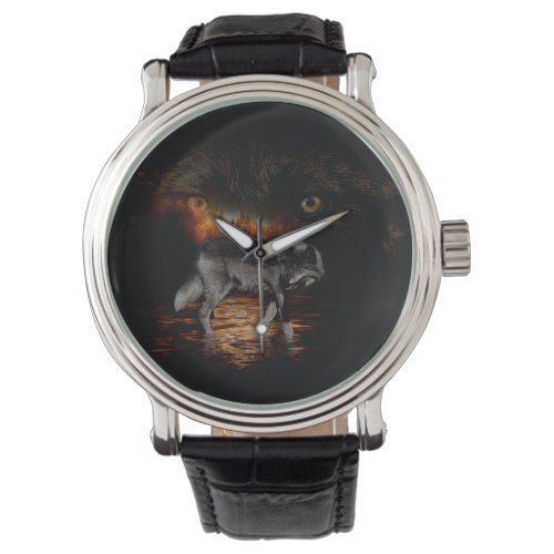  Grey Wolf and Wildfire Design    Watch