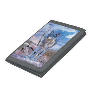 Grey Wolf ANSWER THE CALL Tri-fold Wallet