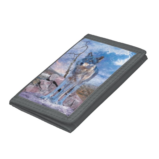 Grey Wolf ANSWER THE CALL Tri-fold Wallet (Bottom)
