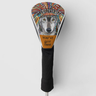 Grey Wolf Art Golf Head Cover