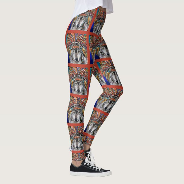 Grey Wolf Art Leggings (Right)