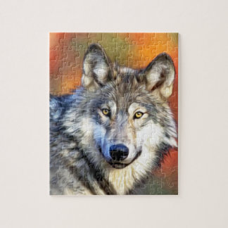 Grey Wolf Art Painting Jigsaw Puzzle