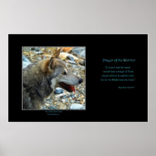 GREY WOLF Art Poster & Poem