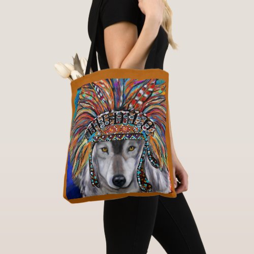 Grey Wolf Art Tote Bag