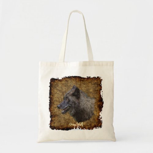 Grey Wolf Art Wildlife Portrait Carry_Bag Tote Bag