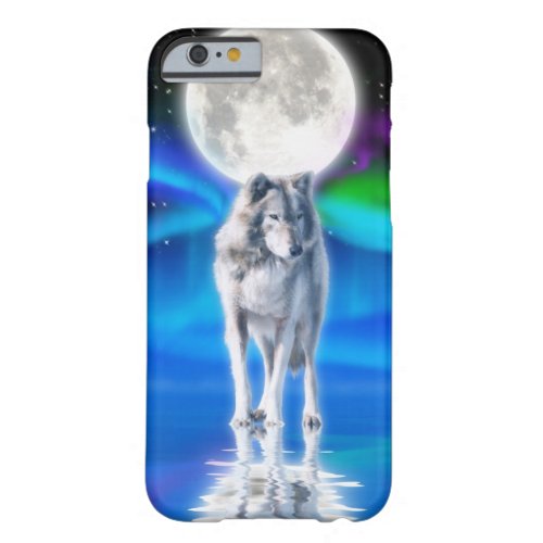 Grey Wolf  Aurora Arctic Wildlife Scene Barely There iPhone 6 Case