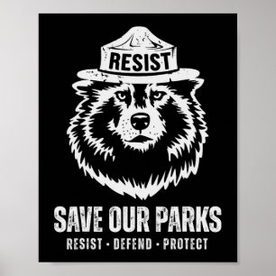 Grey Wolf Bear Resist Protect National Park Women  Poster