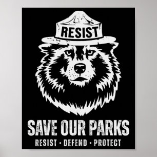 Grey Wolf Bear Resist Protect National Park Women Poster
