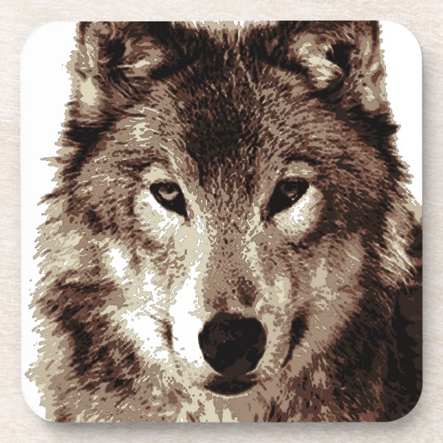 Grey Wolf Beverage Coaster (Front)