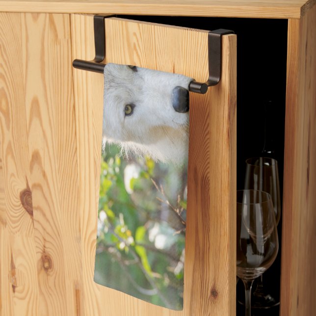 Grey Wolf, Canadian Animal Photography Kitchen Towel (Thirds Fold)