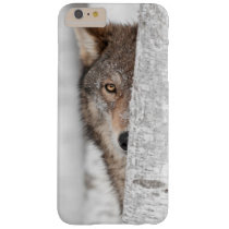Grey Wolf (Canis lupus) Behind Tree Barely There iPhone 6 Plus Case