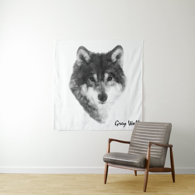 Grey Wolf charming Tapestry (In Situ)