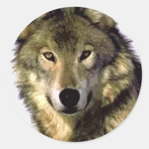 Grey Wolf Classic Round Sticker