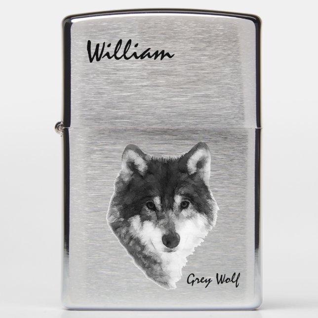 Grey Wolf classy Zippo Lighter (Front)