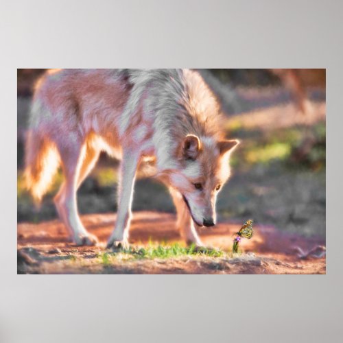GREY WOLF COLORFUL ENCOUNTER POSTER