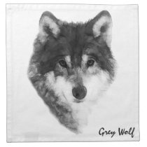 Grey Wolf cool customizable Cloth Napkin