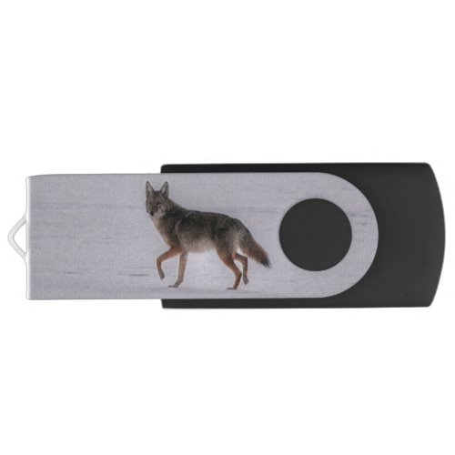 Grey Wolf Crossing Frozen Lake 2 Gift USB Flash Drive