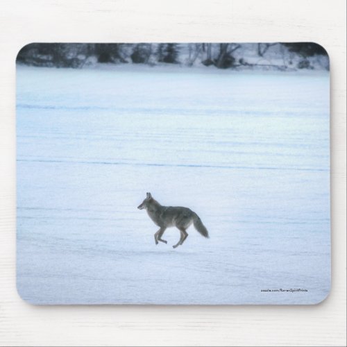 Grey Wolf Crossing Frozen Lake 4 Gift Mousepad