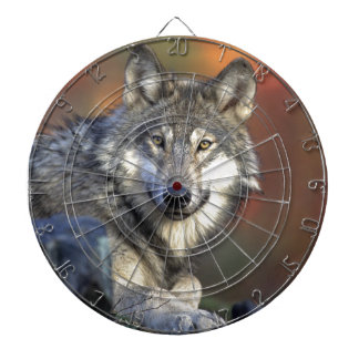Grey Wolf Dartboard With Darts