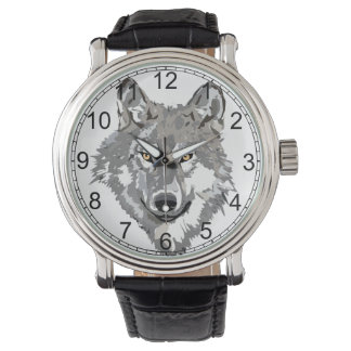 Grey Wolf Design Numbered Watch