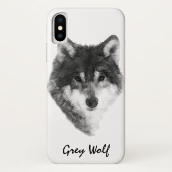 Grey Wolf Elegant Iphone X Case by DigitalSolutions2u at Zazzle