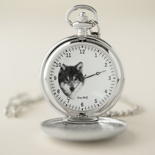 Grey Wolf elegant Pocket Watch (Inside)