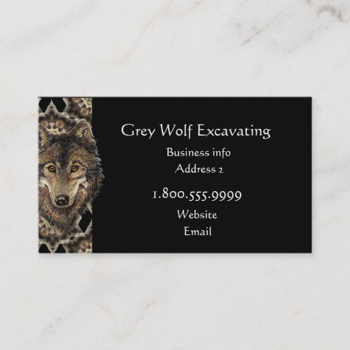 Grey Wolf Excavating Custom Business Card