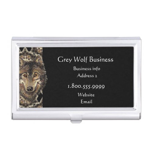 Grey Wolf Excavating Custom Business Card Business Card Case