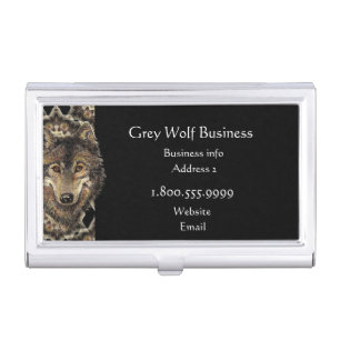 Grey Wolf Excavating Custom Business Card Case