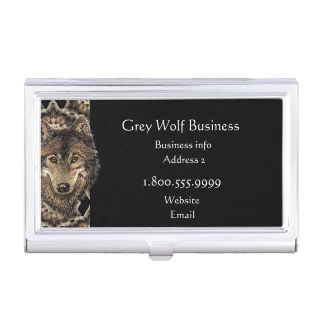 Grey Wolf Excavating Custom Business Card Case (Front)