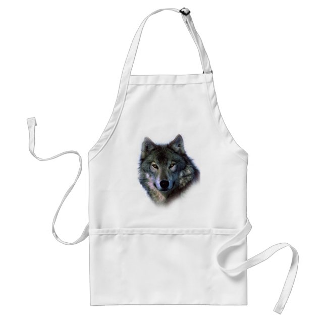 Grey Wolf Eyes Adult Apron (Front)