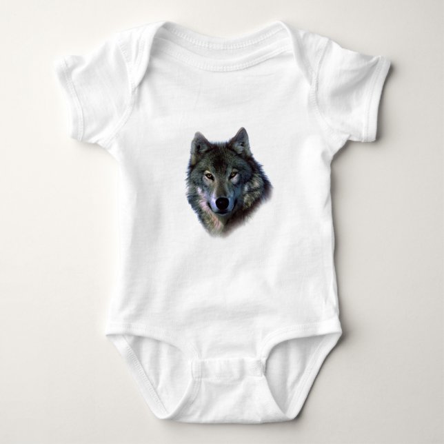 Grey Wolf Eyes Baby Bodysuit (Front)