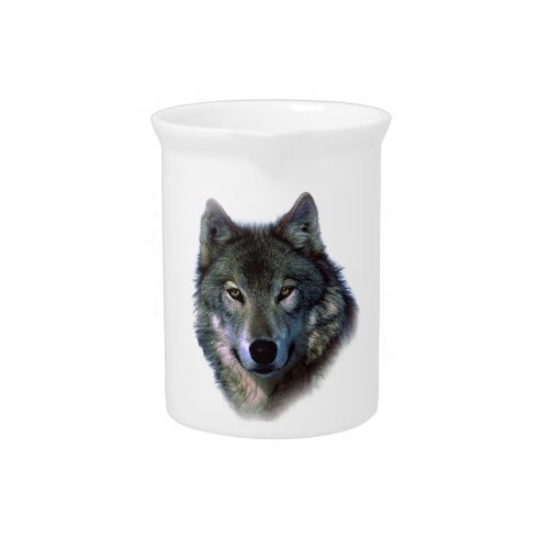 Grey Wolf Eyes Beverage Pitcher