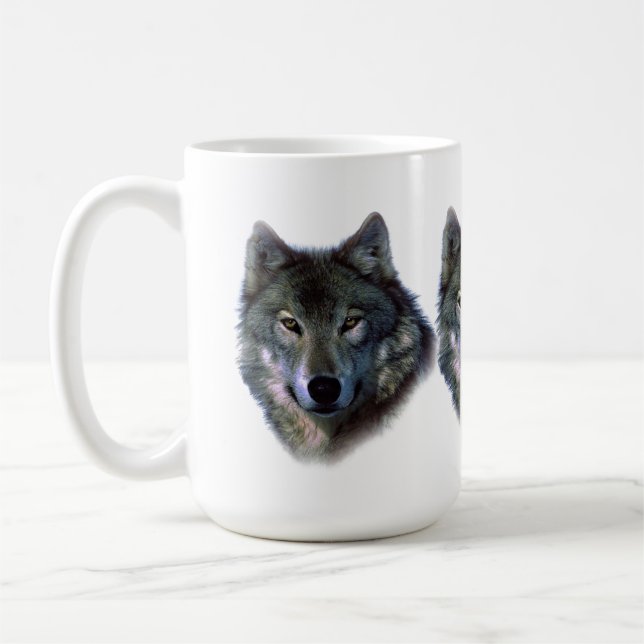 Grey Wolf Eyes Coffee Mug (Left)