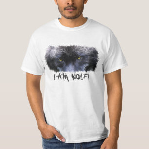 Grey Wolf Eyes "I Am Wolf" Wildlife Art T-Shirt