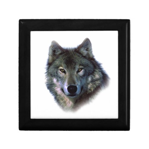Grey Wolf Eyes Jewelry Box
