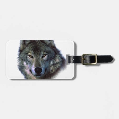 Grey Wolf Eyes Luggage Tag
