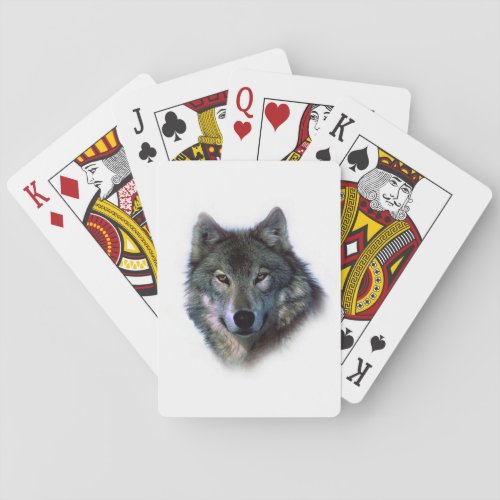 Grey Wolf Eyes Playing Cards
