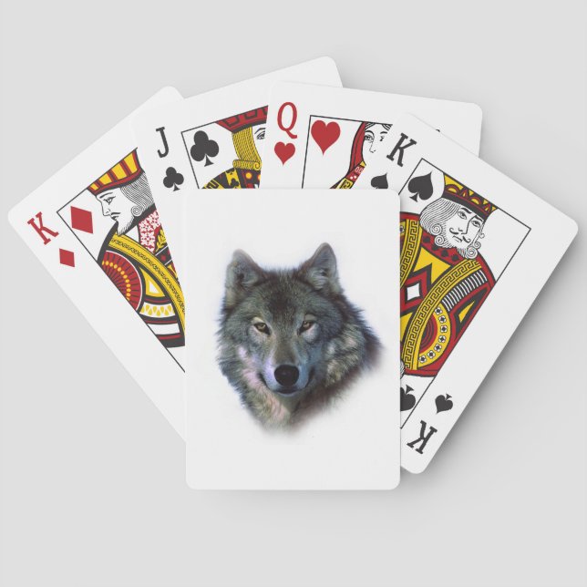 Grey Wolf Eyes Poker Cards (Back)