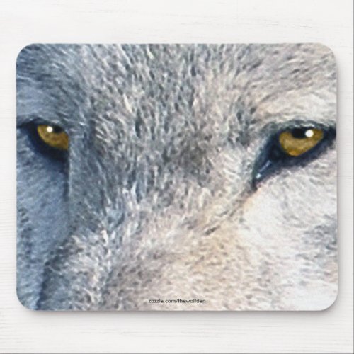 Grey Wolf Eyes Wildlife Art Mousemat Mouse Pad