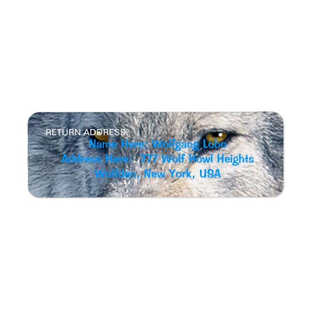 GREY WOLF EYES Wildlife Return Address Labels (Front)