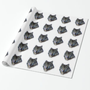 Grey Wolf Eyes Wrapping Paper