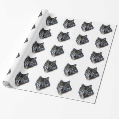 Grey Wolf Eyes Wrapping Paper